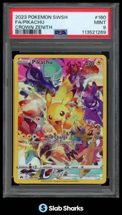 2023 POKEMON SWORD & SHIELD CROWN ZENITH #160/159 PIKACHU PSA 9 - Image 1