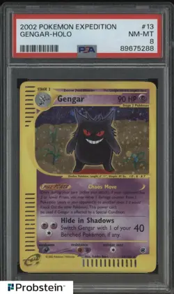 2002 Pokemon Expedition #13 Gengar Holo PSA 8 NM-MT - Image 1