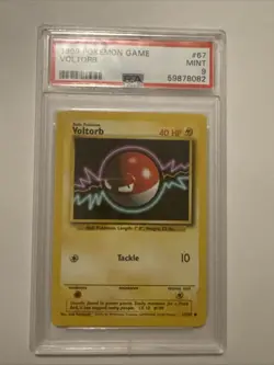 1999 Pokemon Card Voltorb (Voltorbe) 67/102 Base Set Unlimited PSA 9 - Image 1