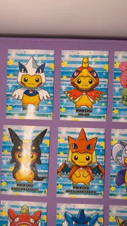 ❤HEARTS HOLO Poncho Pikachu 9 Card Set! - Pokémon Merry Christmas Card Database! - Image 2