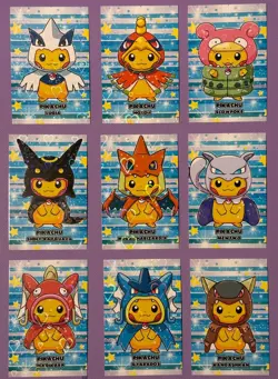 ❤HEARTS HOLO Poncho Pikachu 9 Card Set! - Pokémon Merry Christmas Card Database! - Image 5
