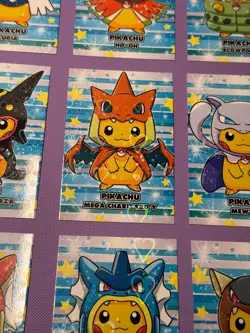 ❤HEARTS HOLO Poncho Pikachu 9 Card Set! - Pokémon Merry Christmas Card Database! - Image 7