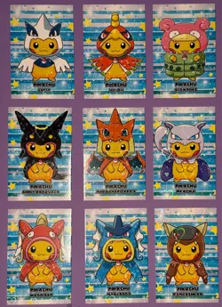 ❤HEARTS HOLO Poncho Pikachu 9 Card Set! - Pokémon Merry Christmas Card Database! - Image 8