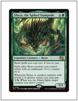 1x Slinza, the Spiked Stampede, Anime Art, Jumpstart 2025 Foundations, MTG NM - Image 1