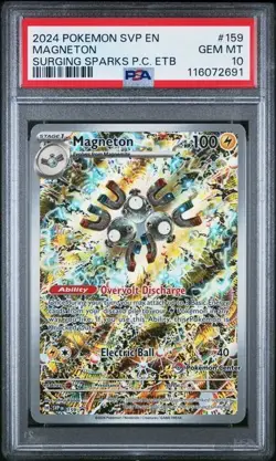 2024 POKEMON SVP EN-SV PROMO #159 MAGNETON SURGING SPARKS P.C. ETB PSA 10 - Image 1