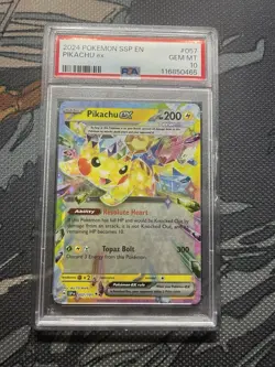 Pokemon Pikachu TCG Surging Sparks EX Holo Double Rare Card 057/191 PSA 10 - Image 1