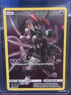 Armored Mewtwo Pokemon Card Psychic Raid HP 120 Holo Rare - Image 1