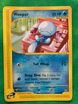 🔥 TCG Near Mint Wooper 66/147 e-Card Series Pokemon Aquapolis 2002 NM - Image 1