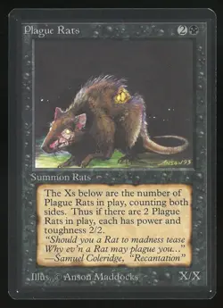 1993 MTG Magic the Gathering Beta Plaque Rats LP Raw Gaming Card TCG - Image 1