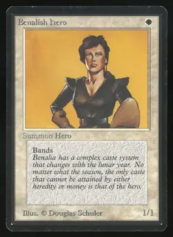 1993 MTG Magic the Gathering Beta Benalish Hero x 2 Raw LP Gaming Card TCG - Image 3