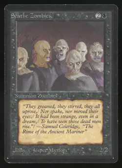 1993 MTG Magic the Gathering Beta Scathe Zombies LP Raw Gaming Card TCG - Image 1