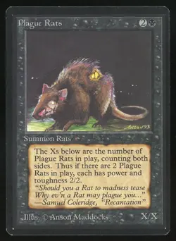 1993 MTG Magic the Gathering Beta Plaque Rats NM Raw Gaming Card TCG - Image 1