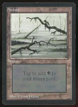 1993 MTG Magic the Gathering Beta Swamp V1 LP Raw Gaming Card TCG - Image 1