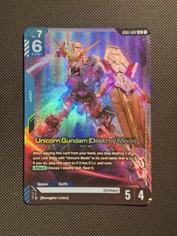 Unicorn Gundam (Destroy Mode) GD01-002 LR | ENGLISH | Gundam Card Game - Image 1