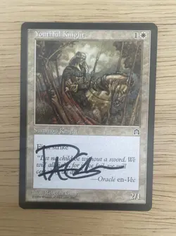 VTG MTG Magic the Gathering Youthful Knight Summon Knight Illus. Rebecca Guay - Image 1