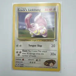 Brock's Lickitung 41/132 Gym Heroes Pokemon Card Vintage WOTC Uncommon Damaged - Image 1