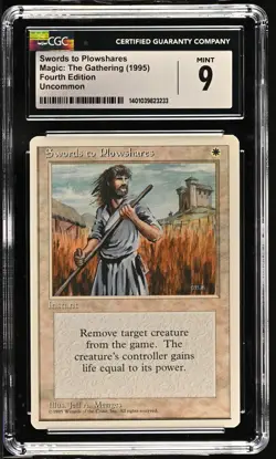 SWORDS TO PLOWSHARES 4th Edition CGC 9 Vintage MTG [Nostalgium] - Image 1