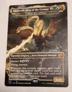 1x BORDERLESS Ghidora, King Of The Cosmos / Illuna, Apex Of Wishes mtg IKO NM - Image 1