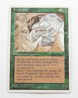 Magic The Gathering MTG 4th Edition Fungusaur TCG Card Rare Miscut - Image 1