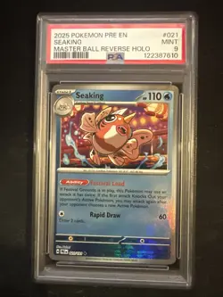 2025 POKEMON PRE EN-PRISMATIC EVOLUTIONS MASTER BALL REVERSE HOLO SEAKING PSA 9 - Image 1