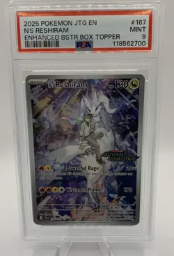 PSA 9 N's Reshiram 167 Pokemon Stamped Journey Together 2025 Enhanced Topper - Image 1