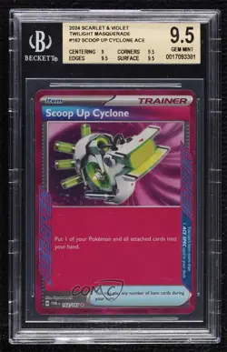 ACE SPEC - Scoop Up Cyclone Pokemon SV06: Twilight Masquerade BGS 9.5 0u0k - Image 1