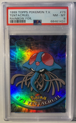 Pokemon PSA 8 Tentacruel Rainbow Holo Foil 73 - Blue Logo Topps Near Mint Card - Image 1