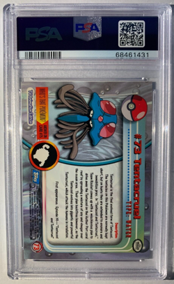 Pokemon PSA 8 Tentacruel Rainbow Holo Foil 73 - Blue Logo Topps Near Mint Card - Image 2