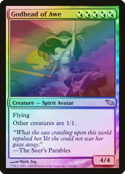 Godhead of Awe FOIL Shadowmoor HEAVILY PLD White Blue Rare MAGIC CARD ABUGames - Image 1