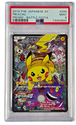 2014 Pokemon PIKACHU #90 PSA ~ 9 Base Japanese XY Promo Battle Festa Card - Image 1