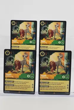 Disney Lorcana Tramp - Street-Smart Dog 10/204 Archazia's Island Rare 4 Cards - Image 1