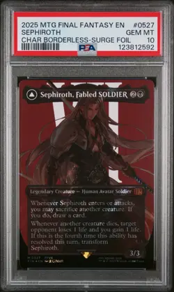 Sephiroth, Fabled Soldier SURGE Foil 0527 MTG Final Fantasy *GEM MINT PSA 10* - Image 1