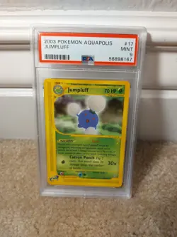 PSA 9 MINT 2003 POKEMON AQUAPOLIS SET JUMPLUFF CARD 17/147 - Image 1