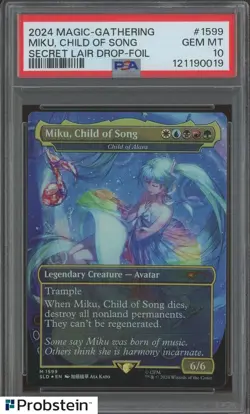 2024 Magic The Gathering Secret Lair Drop Foil 31599 Miku Child of Song PSA 10 - Image 1