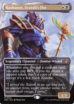 Hashaton, Scarab's Fist (Borderless), #1, Commander: Aetherdrift, M - NM - Image 1