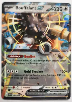 Pokemon Trading Card TCG Bouffalant EX Art Holo 077/086 Nintendo 2025 - Image 1