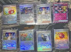 Pokemon Prismatic Evolutions Pokeball Trainer 8 Card Lot NM - Image 1