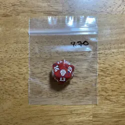 🎲 MTG d20 Spindown 20-sided Life Counter die dice Dominaria United Red DMU 870 - Image 1