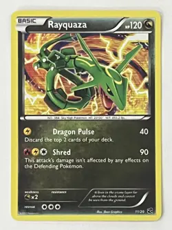Rayquaza Pokemon Basic 11/20 Dragon Vault Holo Rare Near Mint Cards HP 120 - Image 1