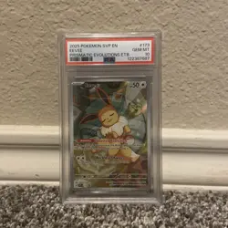 2025 Pokemon SVP EN-SV Black Star Promo Eevee #173 Prismatic P Center ETB PSA 10 - Image 1