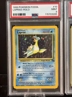 1999 POKEMON FOSSIL #10 LAPRAS-HOLO PSA 9 - Image 3