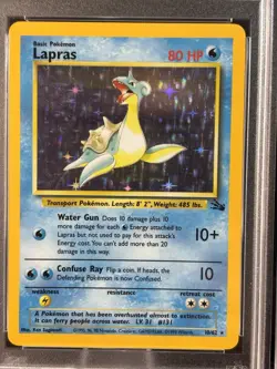 1999 POKEMON FOSSIL #10 LAPRAS-HOLO PSA 9 - Image 4