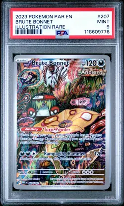 2023 Pokemon Par En-Paradox Rift #207 Brute Bonnet Illustration Rare PSA 9 MINT - Image 1