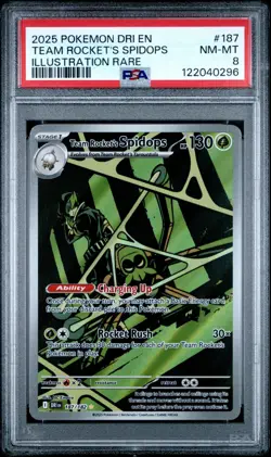 2025 POKEMON DRI EN-DESTINED RIVALS 187 TEAM ROCKET'S SPIDOPS IR PSA 8 - Image 1