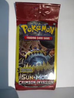 Pokemon Sun & Moon: Crimson Invasion - 1x Mini Booster 3 Card Pack Long Crimp - Image 3