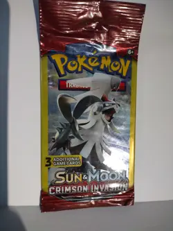 Pokemon Sun & Moon: Crimson Invasion - 1x Mini Booster 3 Card Pack Long Crimp - Image 4