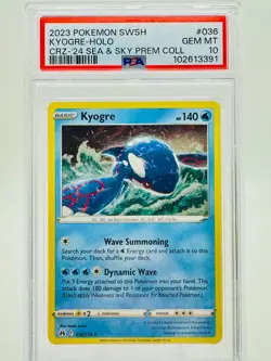 Pokemon TCG Kyogre 036/159 Sea & Sky Cosmos Holo Promo Card - PSA 10 GEM MINT - Image 1