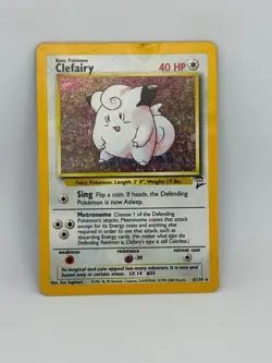Pokemon Card Clefairy 6/130 Base Set 2 HOLO RARE SWIRL - PL - Image 2
