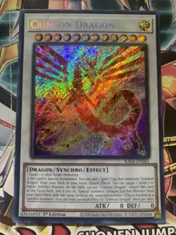 Crimson Dragon (card) (Secret Rare) RA04-EN061 Quarter Century Stampede 1st... - Image 1
