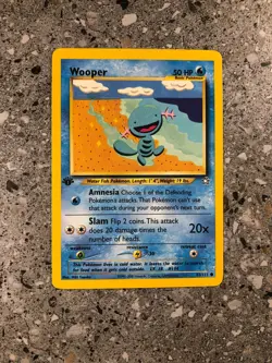 Pokemon TCG Cards 1st Edition Wooper 82/111 Neo Genesis NM - Image 1